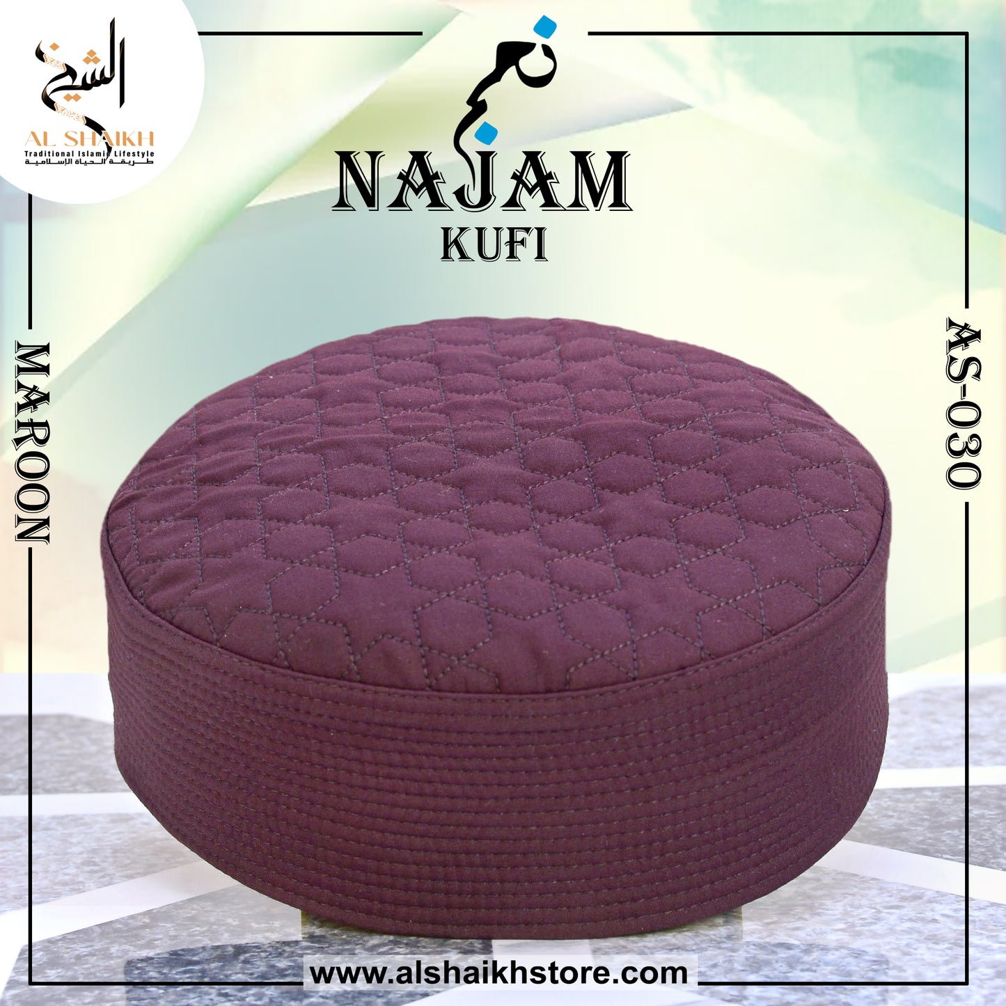 Maroon Color from Najam Kufi By Al Shaikh