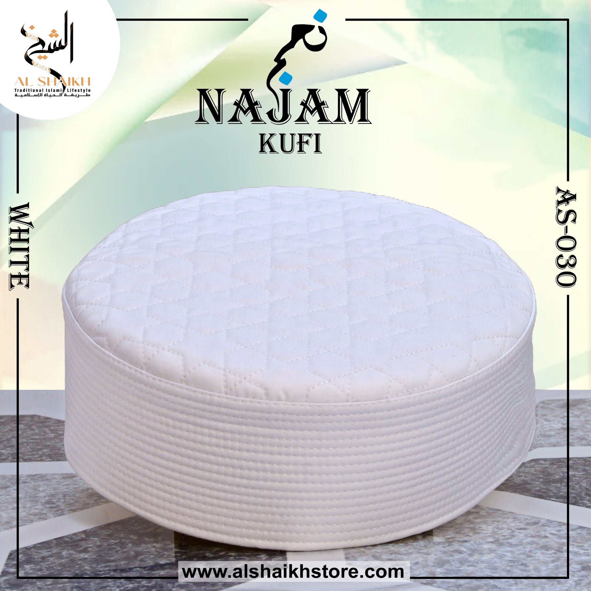 White Color from Najam Kufi By Al Shaikh