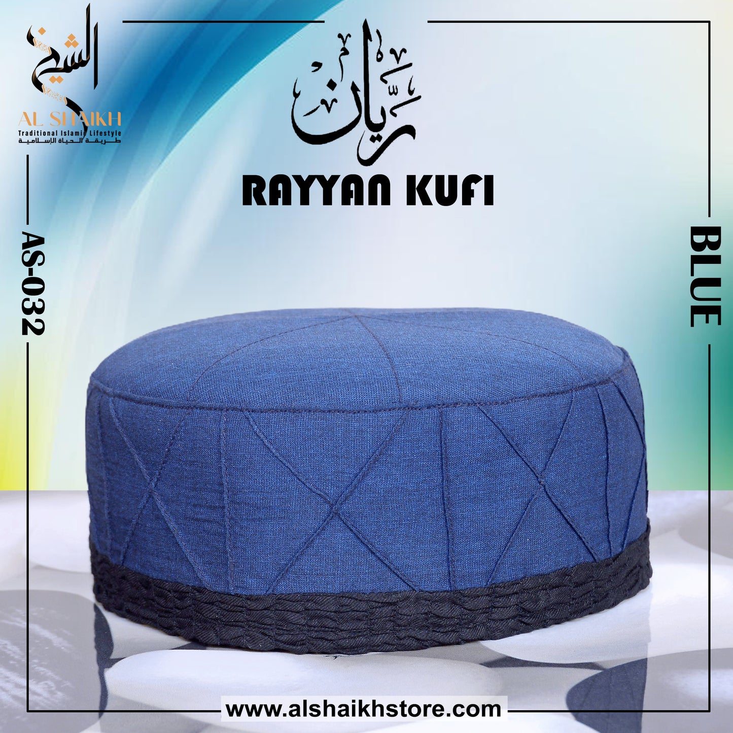 Blue Color of Rayyan Kufi by Al Shaikh Traditional Islamic lifestyle